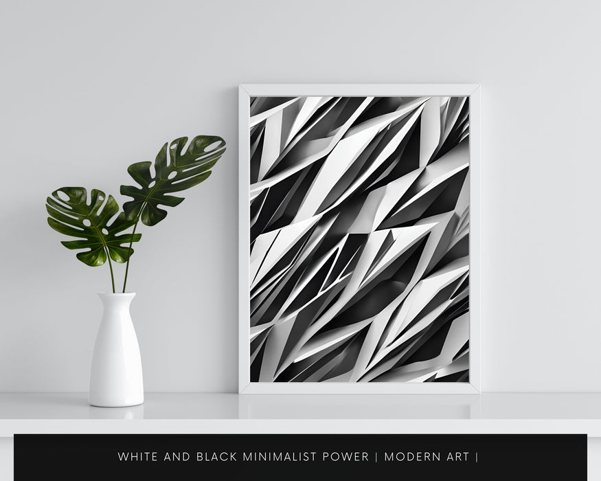 White and Black Minimalist Power | Modern Art | Minimalist Digital Download | Neutral Wall Art | Bold Contrast | Elegant Simplicity