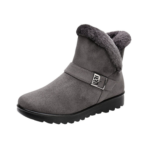 Winter Boots Women Warm Plush Snow Boots Zipper Comfort Flats Shoes