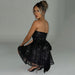 Tube Top Lace Dress With Back Bow-knot Summer Fashion Temperament Mesh Stitching Off-neck Short Skirt