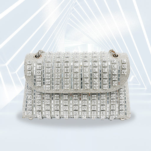 Diamond Clutch Personalized Hand Bag Square Women's Handbag