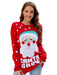 Women's Tops Santa Pullover Sweater Autumn And Winter Letter Embroidery Christmas Red Sweaters Long Sleeve Crew Neck Clothes