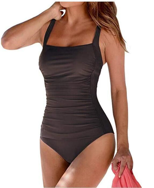 European And American Sexy Solid Color Shoulder Strap Ladies Swimwear