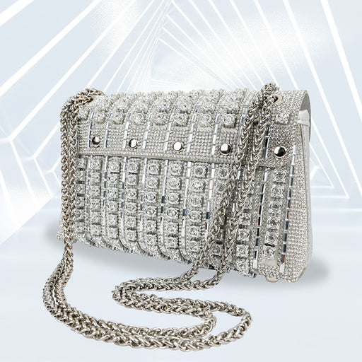Diamond Clutch Personalized Hand Bag Square Women's Handbag