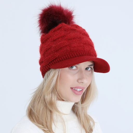 Thick Jacquard Square Knitting Wool Warm Hat