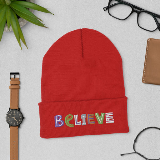 Believe Hat - Inspirational Embroidered Cap | Empowering Gift for All, Uplifting Mindset Accessory, Daily Affirmation - FORHERA DESIGN - Beanies