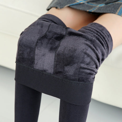 Plus Velvet Thickened Pearl Velvet Autumn And Winter Foot Warm Pants Outer Wear One-piece Women's Leggings