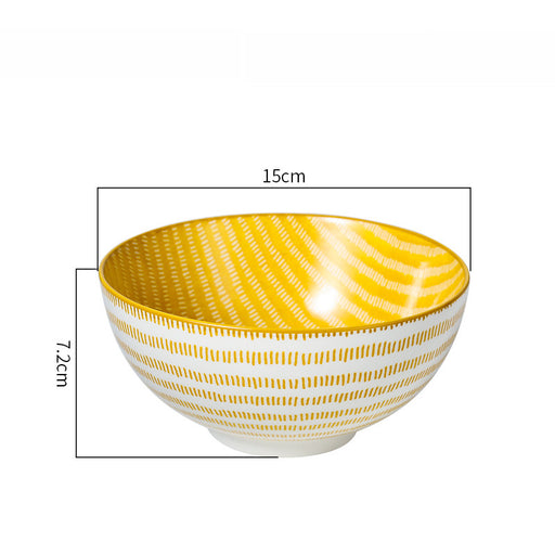 6 Inch Japanese Ceramic Bowl Underglaze Color Tableware