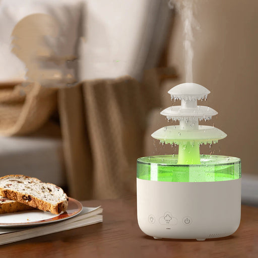 New Cloud Rain Air Humidifier Essential Oil Aromatherapy Diffuser USB Mute Mist Air Humidifier With Colorful Light