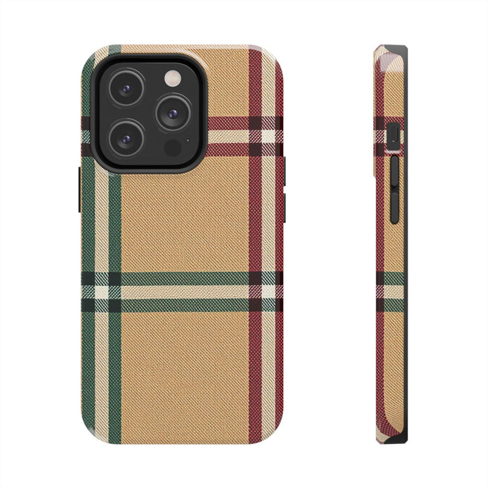 Classic Plaid Phone Case - Earthy Tones, Stylish iPhone & Samsung Cover, Durable, Protective, Fabric Texture Design for 2025 - Trending case - FORHERA DESIGN - Phone Case