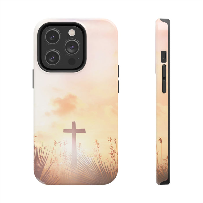 Cross Phone Case in Peaceful Garden Design | Floral Christian Phone Cover | Inspirational Gift for Faith, Style & Everyday Use - FORHERA DESIGN - Phone Case