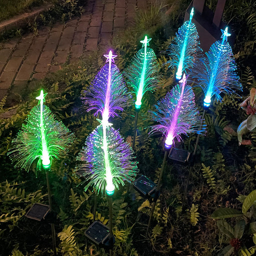 Solar Fiber Optic Pentagram Christmas Light Outdoor