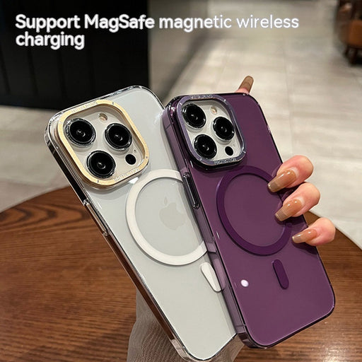 Transparent Magnetic Metal Lens Advanced Sense All-inclusive Ultra-thin Phone Case