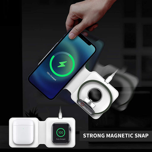 Three-in-one Pair Of Item Magnetic Suction Wireless Charger For Mobile Phone Watch 15W Quick Charge Folding