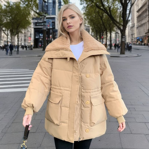 Large Lapel Down Jacket For Women