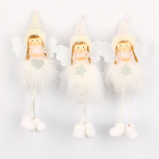 Plush Angel Girl Doll Hanging Christmas Tree Decoration Long Leg Doll Small Pendant