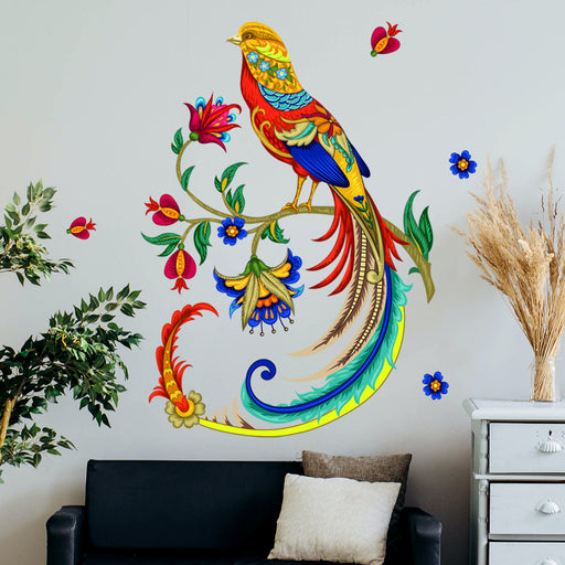Phoenix Bird Flower Decorative Wall Stickers Can Be Removed