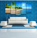 Art Wall Decor Living Room Sea Water Palm Tree Sun Sea View Modular Painting Canvas