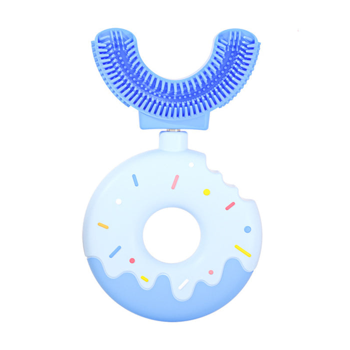 Children's Manual U-shaped Silicone Baby Donut Toothbrush Artifact