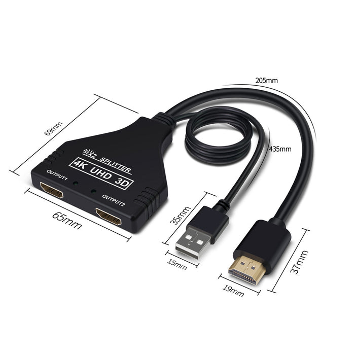 One Divided Into Two HDMI Distributor With USB Power Supply