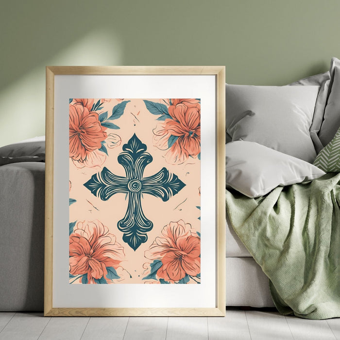 Elegant Cross Wall Art Set of 3 | Minimalist Christian Decor | Printable Art | Modern Faith Decor | Digital Download - FORHERA DESIGN - Christian_Wallart