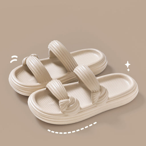 Bow Design Slippers Fashion Summer New House Shoes For Women Thick-soled Non-slip Floor Bathroom Home Slippers