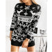 Elk Snowflake Christmas Jacquard Knitted Dress Long Knitted Sweaters