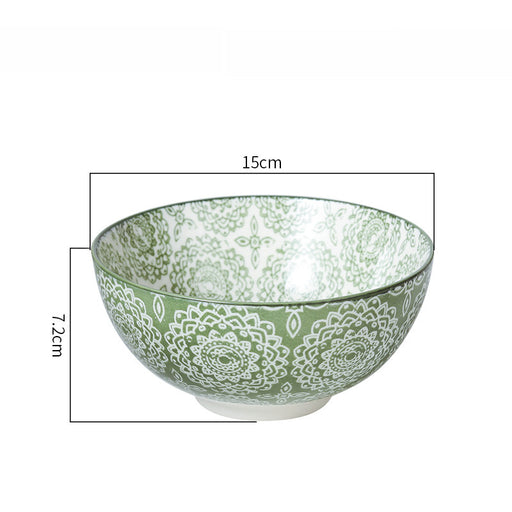 6 Inch Japanese Ceramic Bowl Underglaze Color Tableware