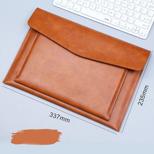 A4 File Bag Contains Large Capacity Double-layer Leather Protective Sleeve