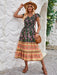 New Flowers Print V-neck Dress Summer Casual Ruffle Sleeveless Dresses Bohemian Holiday Beach Dress For Womens Clothing