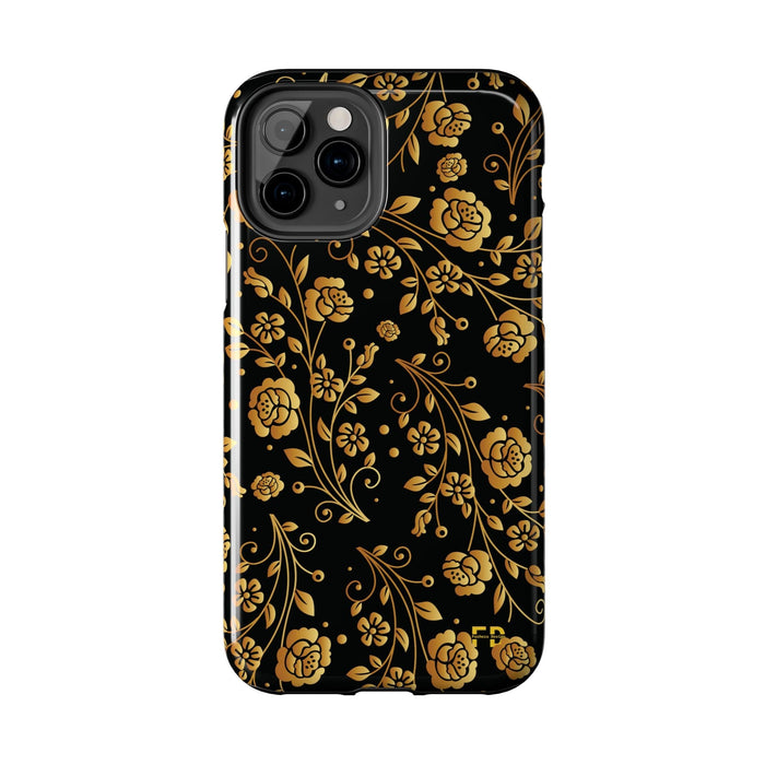 FD Goldeb Flowers Case, Impact Resistant Phone Cover, Lightweight Phone Accessories, iPhone Samsung Protective Shell - FORHERA DESIGN - Phone Case