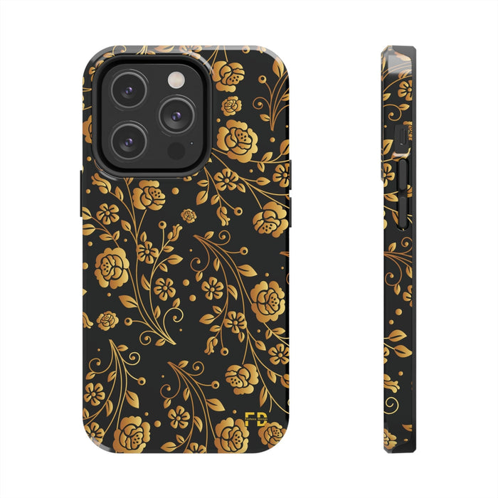 FD Goldeb Flowers Case, Impact Resistant Phone Cover, Lightweight Phone Accessories, iPhone Samsung Protective Shell - FORHERA DESIGN - Phone Case