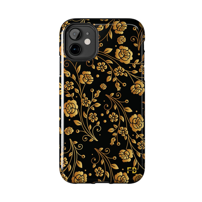 FD Goldeb Flowers Case, Impact Resistant Phone Cover, Lightweight Phone Accessories, iPhone Samsung Protective Shell - FORHERA DESIGN - Phone Case