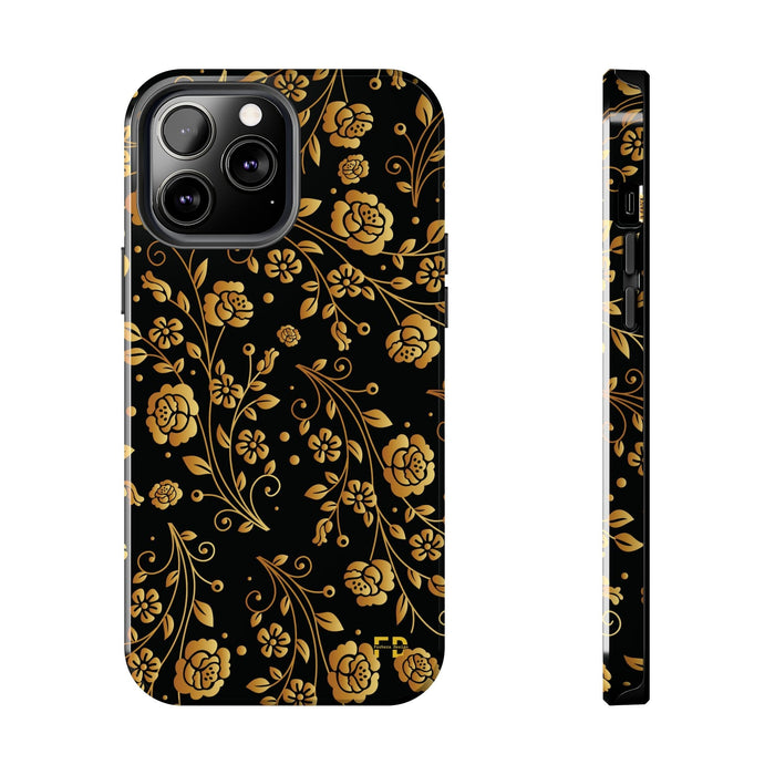 FD Goldeb Flowers Case, Impact Resistant Phone Cover, Lightweight Phone Accessories, iPhone Samsung Protective Shell - FORHERA DESIGN - Phone Case