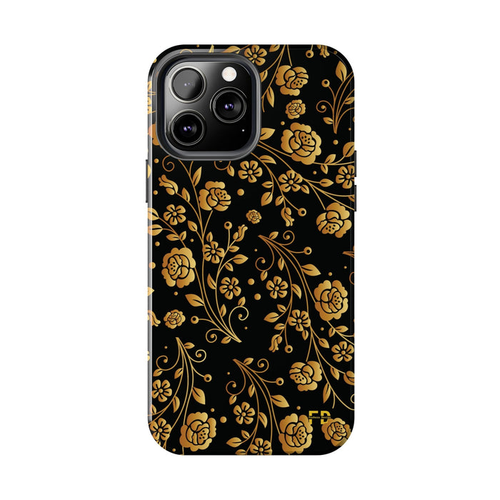 FD Goldeb Flowers Case, Impact Resistant Phone Cover, Lightweight Phone Accessories, iPhone Samsung Protective Shell - FORHERA DESIGN - Phone Case