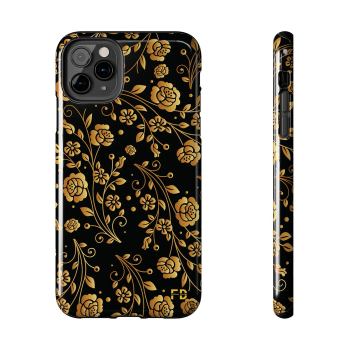 FD Goldeb Flowers Case, Impact Resistant Phone Cover, Lightweight Phone Accessories, iPhone Samsung Protective Shell - FORHERA DESIGN - Phone Case