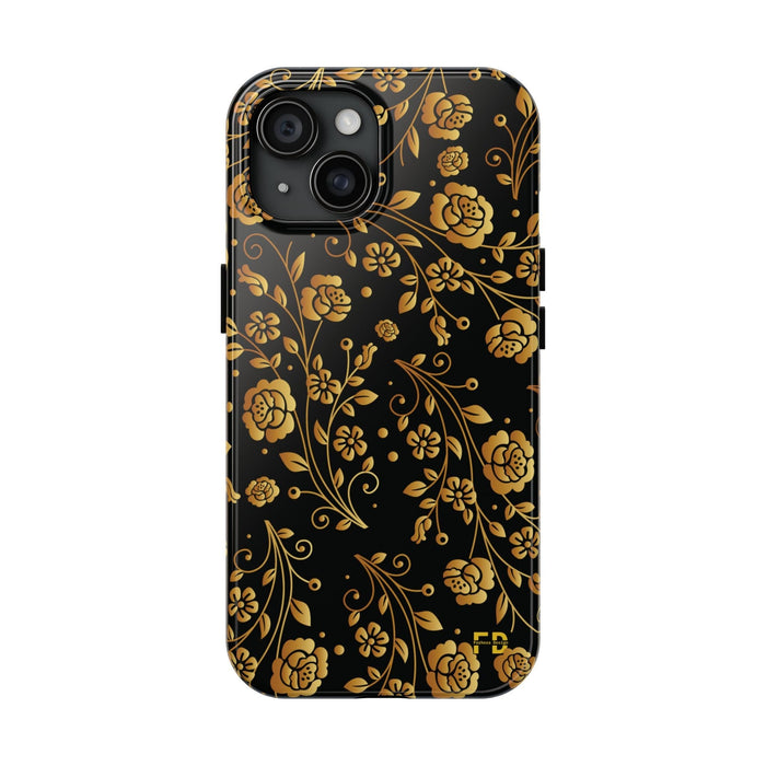 FD Goldeb Flowers Case, Impact Resistant Phone Cover, Lightweight Phone Accessories, iPhone Samsung Protective Shell - FORHERA DESIGN - Phone Case