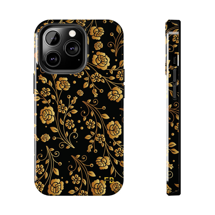 FD Goldeb Flowers Case, Impact Resistant Phone Cover, Lightweight Phone Accessories, iPhone Samsung Protective Shell - FORHERA DESIGN - Phone Case