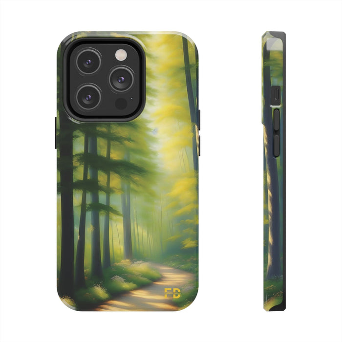 FD quiet forest, with soft sunlight Mental Health Phone Case Resistant 2 - Piece - FORHERA DESIGN - Phone Case