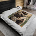 Gentle bear hugging a smaller bear Warmth Luxury Velveteen Plush Blanket - FORHERA DESIGN - All Over Prints