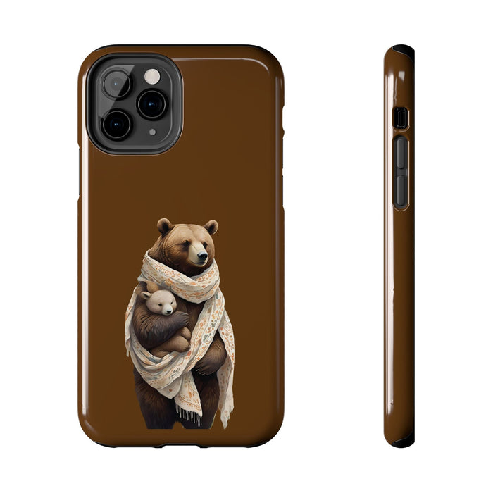 Gentle bear hugging Phone Case Resistant 2 - Piece for Iphone or Google Phone case - FORHERA DESIGN - Phone Case