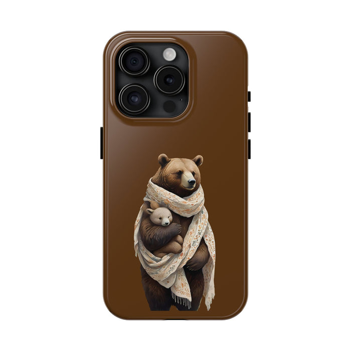 Gentle bear hugging Phone Case Resistant 2 - Piece for Iphone or Google Phone case - FORHERA DESIGN - Phone Case