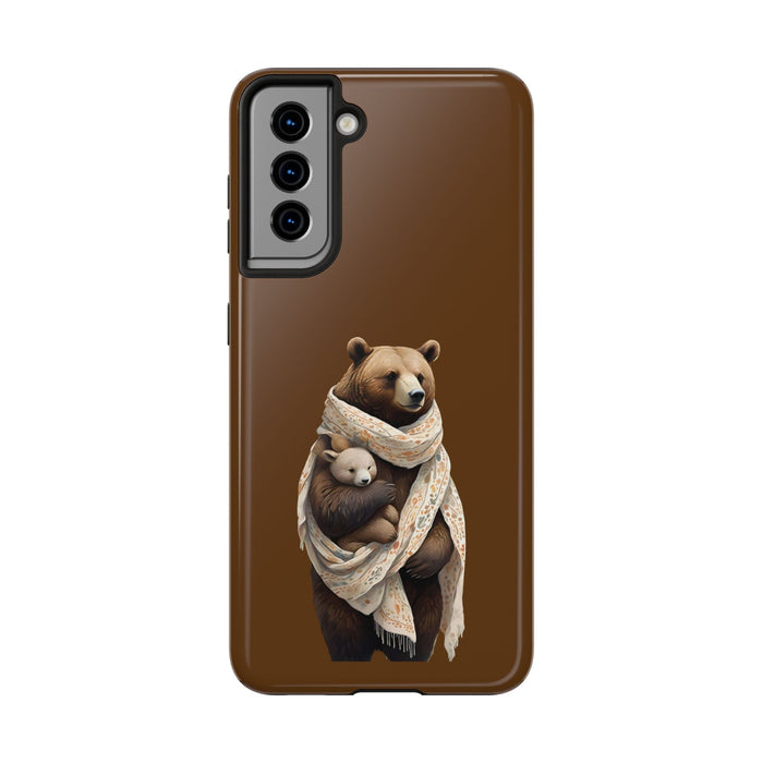 Gentle bear hugging Phone Case Resistant 2 - Piece for Iphone or Google Phone case - FORHERA DESIGN - Phone Case