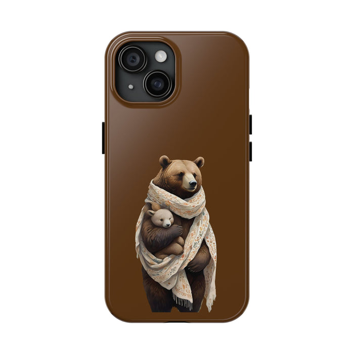 Gentle bear hugging Phone Case Resistant 2 - Piece for Iphone or Google Phone case - FORHERA DESIGN - Phone Case