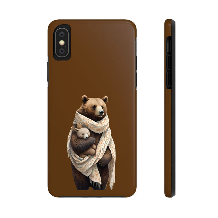 Gentle bear hugging Phone Case Resistant 2 - Piece for Iphone or Google Phone case - FORHERA DESIGN - Phone Case