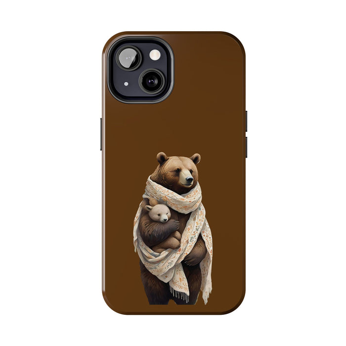 Gentle bear hugging Phone Case Resistant 2 - Piece for Iphone or Google Phone case - FORHERA DESIGN - Phone Case