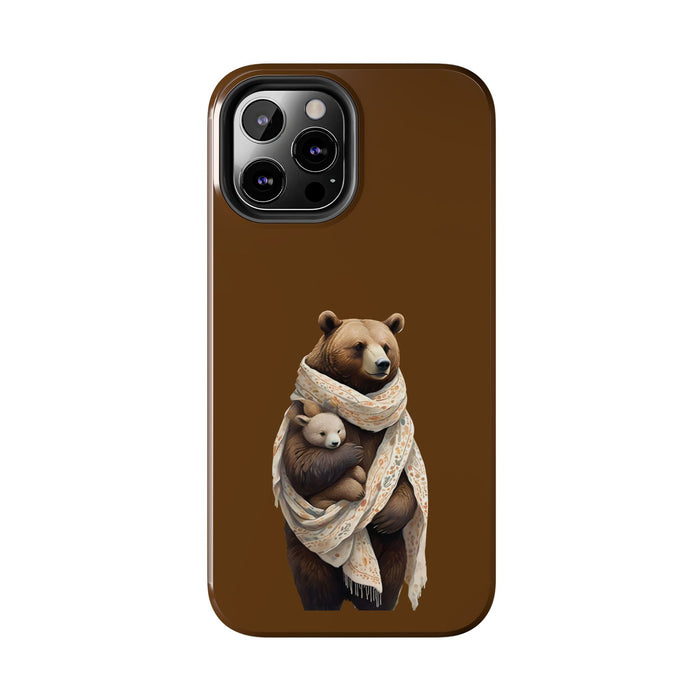 Gentle bear hugging Phone Case Resistant 2 - Piece for Iphone or Google Phone case - FORHERA DESIGN - Phone Case