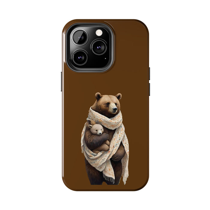 Gentle bear hugging Phone Case Resistant 2 - Piece for Iphone or Google Phone case - FORHERA DESIGN - Phone Case