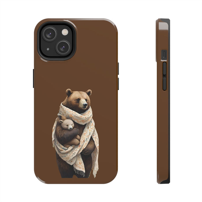 Gentle bear hugging Phone Case Resistant 2 - Piece for Iphone or Google Phone case - FORHERA DESIGN - Phone Case