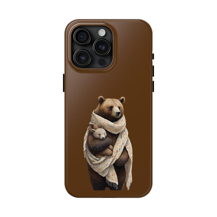 Gentle bear hugging Phone Case Resistant 2 - Piece for Iphone or Google Phone case - FORHERA DESIGN - Phone Case