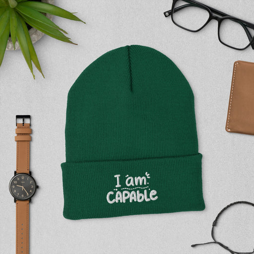 I Am Capable Hat - Empowering Embroidered Cap | Motivational Gift for All, Daily Reminder of Strength and Resilience , New Hat styles - FORHERA DESIGN - Beanies